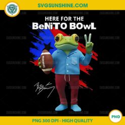 Here for the Benito Bowl PNG, Bad Bunny Frog Football PNG, High Quality Digital Download