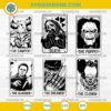 Horror Tarot Card SVG Bundle, Horror Villains Tarot SVG, Halloween Scary Tarot Cut Files