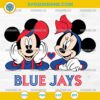 Mickey and Minnie Blue Jays SVG Toronto Baseball SVG Design for Cricut and Silhouette