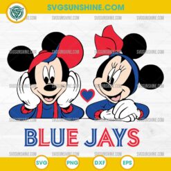 Mickey and Minnie Blue Jays SVG Toronto Baseball SVG Design for Cricut and Silhouette