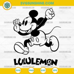Mickey Running SVG, Funny Lululemon Parody SVG, Fitness Cartoon Cut File