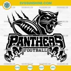 Panthers Football SVG, Carolina Panthers Fan SVG, Wildcat Team Claw Cut File