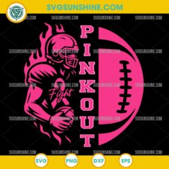 Pink Out Football SVG, Breast Cancer Awareness Football SVG, Fight Cancer Sports SVG Cut File