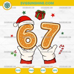 Six Seven Christmas SVG | Funny Gingerbread Number SVG | Santa Cookie SVG for Cricut and Silhouette