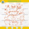 Spooky Season SVG, Halloween Doodle SVG, Cute Ghost Witch Hat Pumpkin SVG Cut File