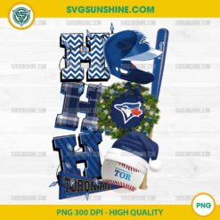 Toronto Blue Jays Christmas PNG Ho Ho Ho Baseball Clipart for Sublimation and Printing
