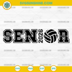Volleyball Senior 2026 SVG for graduation sports crafts
