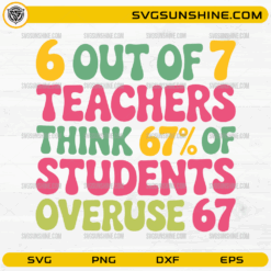 6 Out of 7 Teachers Think 67 Percent of Students Overuse 67 SVG funny colorful classroom quote