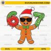67 Christmas Gingerbread SVG with gingerbread man holding icing numbers 6 and 7
