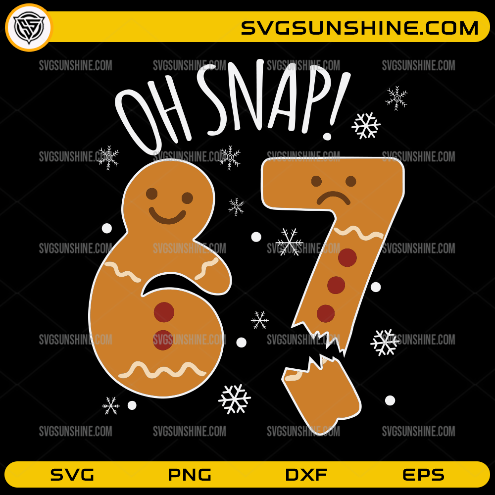 67 Christmas Oh Snap Gingerbreadman SVG PNG DXF EPS, Funny Broken