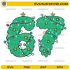 67 Christmas Tree SVG with numbers 6 and 7 shaped as Christmas trees