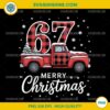 67 Merry Christmas PNG, Red Plaid Truck Christmas PNG for Holiday Crafts