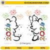 Bundle Mickey Minnie 2026 SVG with cute mouse couple and fireworks