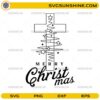 Christian Christmas Tree Cross SVG, Religious Merry Christmas Digital Design