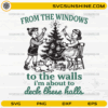 Deck These Halls SVG with vintage kids decorating a Christmas tree