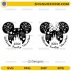 Disney 2026 Family Vacation SVG with mouse head, castle silhouette, and fireworks