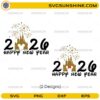 Disney Happy New Year 2026 SVG with castle silhouette and fireworks