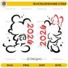Disney Mouse 2026 SVG Bundle with cute mouse couple outline and 2026 text