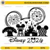 Disney Parks 2026 SVG with mouse-ear outline, castle silhouette, and fireworks
