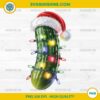 Funny Pickle Santa Hat PNG, Christmas Pickle with Lights PNG Digital Design
