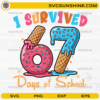 I Survived 67 Days of School SVG with donut and ice-cream numbers