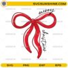 Merry Christmas Bow SVG, Red Christmas Ribbon SVG File