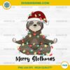Merry Slothmas PNG, Funny Christmas Sloth PNG Digital Design