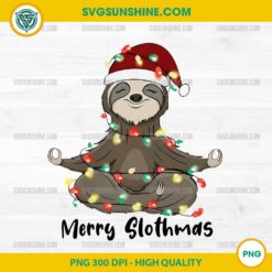Merry Slothmas PNG, Funny Christmas Sloth PNG Digital Design