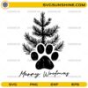 Merry Woofmas SVG, Dog Paw Christmas Tree SVG File