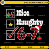 Nice Naughty 6 7 Christmas SVG buffalo plaid meme holiday design