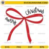 Red Coquette Bow Christmas SVG, Merry Christmas Ribbon SVG File