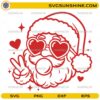 Santa Bubble Gum SVG, Cool Santa with Heart Glasses Christmas SVG File