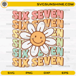 Six Seven SVG with cute retro daisy design