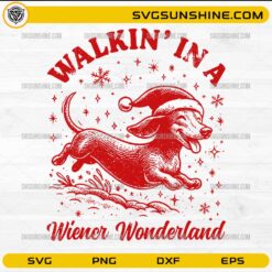 Walkin In A Wiener Wonderland SVG dachshund Christmas dog design
