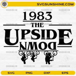 1983 The Upside Down SVG PNG Stranger Things Bike Silhouette Design