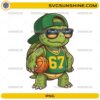 Basketball turtle wearing jersey number 67 holding a basketball PNG