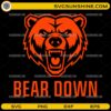 Chicago Bears Bear Down SVG Logo, Bear Head Sports Design