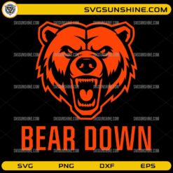 Chicago Bears Bear Down SVG Logo, Bear Head Sports Design