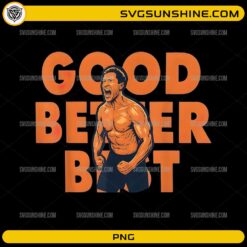 Ben Johnson Good Better Best motivational quote PNG with illustrated athlete