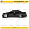 Black sedan car PNG side view low stance design