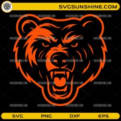Chicago Bears SVG with angry bear mascot logo in bold outline style