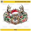Christmas Deer Camo PNG Santa Hat Buck Hunting Christmas Lights Design