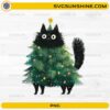 Christmas Tree Cat PNG Cute Black Cat Christmas Tree Design