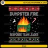 Dumpster Fire Response Team Leader PNG Funny Christmas Ugly Sweater Design