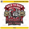 Georgia Bulldogs Back to Back SEC Champs 2025 PNG Design
