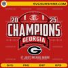 Georgia Bulldogs SEC Champions 2025 SVG Football Championship Design