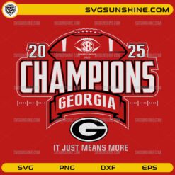 Georgia Bulldogs SEC Champions 2025 SVG Football Championship Design
