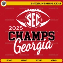Georgia Bulldogs SEC Champs 2025 SVG PNG Design