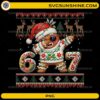 Gingerbread wearing ugly Christmas sweater with number 67 PNG