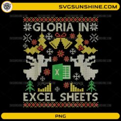 Gloria in Excel Sheets PNG funny Excel ugly Christmas sweater